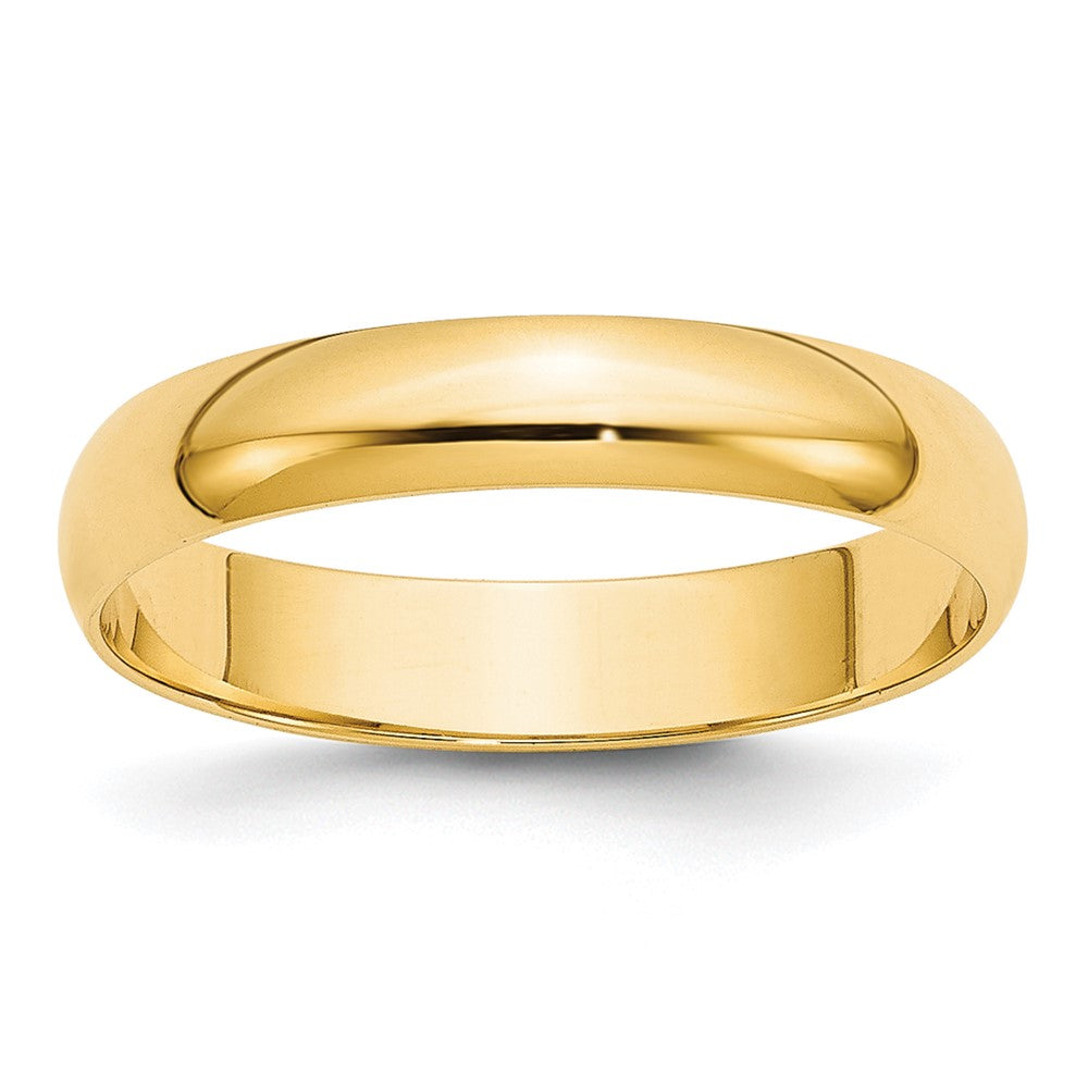10k Yellow Gold 4mm Lightweight Half Round Wedding Band Size 6.5