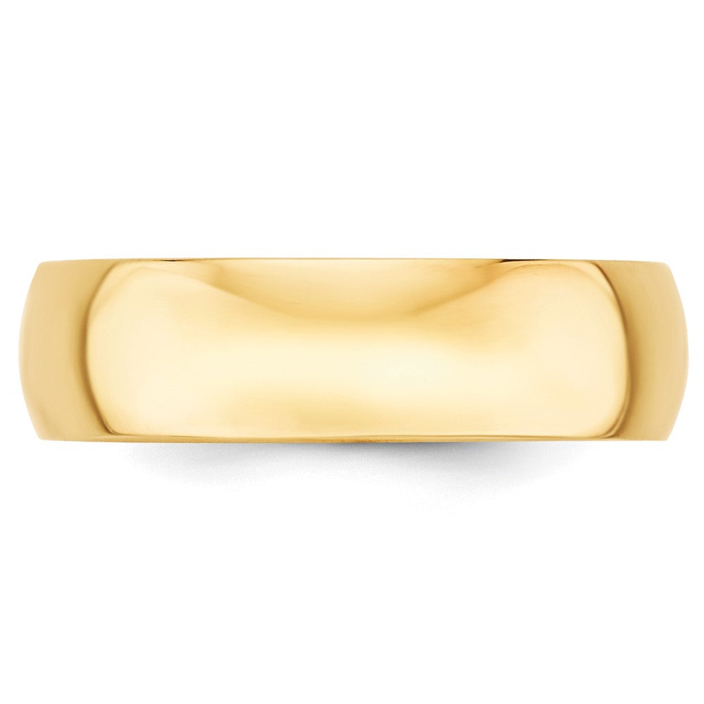 10k Yellow Gold 6mm Lightweight Half Round Wedding Band Size 4.5