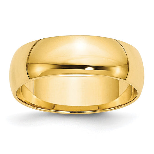 10k Yellow Gold 6mm Lightweight Half Round Wedding Band Size 4.5