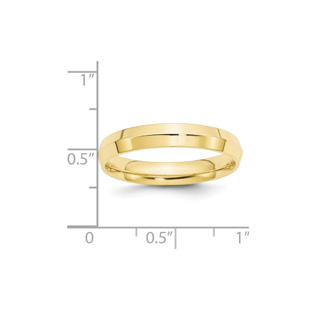 10k Yellow Gold 4mm Knife Edge Comfort Fit Wedding Band Size 9