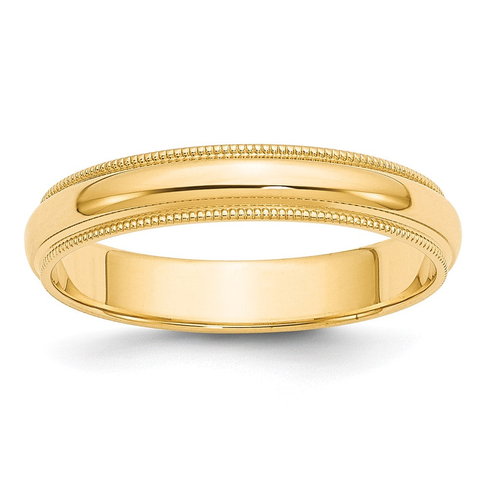 10k Yellow Gold 4mm Milgrain Half Round Wedding Band Size 12