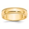 10k Yellow Gold 6mm Milgrain Half Round Wedding Band Size 8