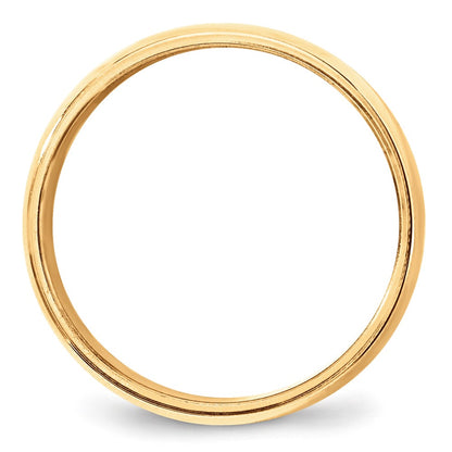 10k Yellow Gold 8mm Milgrain Half Round Wedding Band Size 12