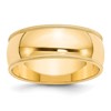 10k Yellow Gold 8mm Milgrain Half Round Wedding Band Size 12