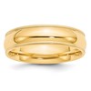 10k Yellow Gold 6mm Milgrain Half Round Comfort Fit Wedding Band Size 7