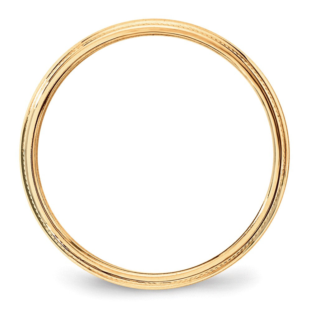 10k Yellow Gold 3mm Lightweight Milgrain Half Round Wedding Band Size 11.5