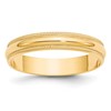 10k Yellow Gold 4mm Lightweight Milgrain Half Round Wedding Band Size 6