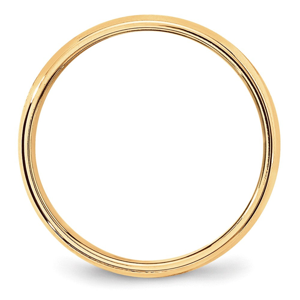 10k Yellow Gold 6mm Lightweight Milgrain Half Round Wedding Band Size 8.5