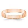 10k Rose Gold 3mm Lightweight Flat Wedding Band Size 6