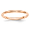 10k Rose Gold 2mm Half Round Wedding Band Size 6
