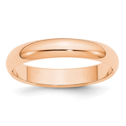 10k Rose Gold 4mm Half Round Wedding Band Size 8.5