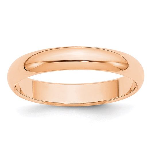 10k Rose Gold 4mm Half Round Wedding Band Size 11