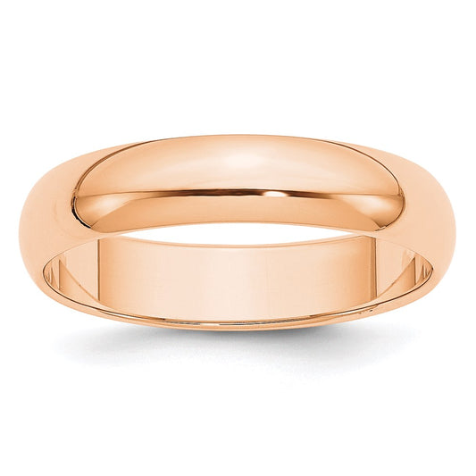 10k Rose Gold 5mm Half Round Wedding Band Size 9