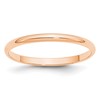 10k Rose Gold 2mm Lightweight Half Round Wedding Band Size 10