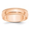10k Rose Gold 6mm Lightweight Milgrain Half Round Wedding Band Size 7