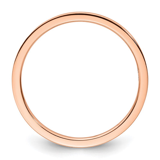 10K Rose Gold 1.2mm Flat Polished Stackable Band Size 6.5