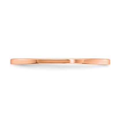 10K Rose Gold 1.2mm Flat Polished Stackable Band Size 6.5