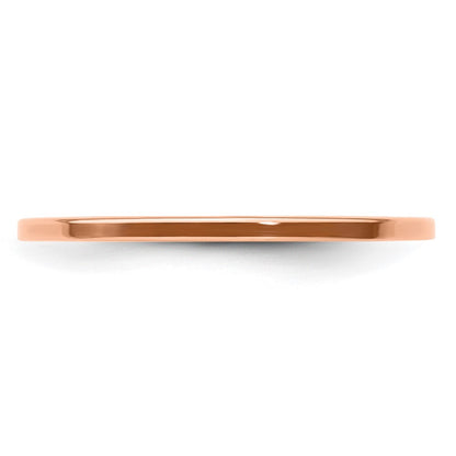10K Rose Gold 1.2mm Flat Polished Stackable Band Size 9.5