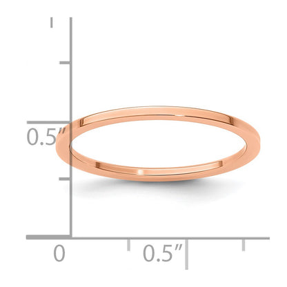 10K Rose Gold 1.2mm Flat Polished Stackable Band Size 4.5