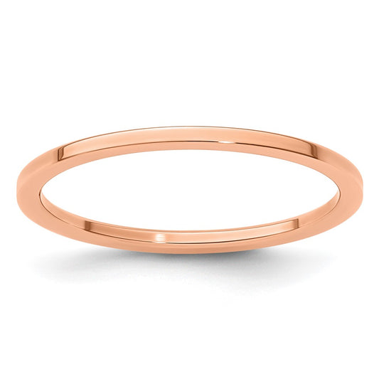 10K Rose Gold 1.2mm Flat Polished Stackable Band Size 6.5