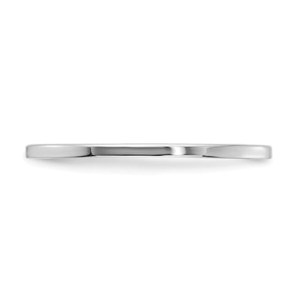 10K White Gold 1.2mm Flat Polished Stackable Band Size 8