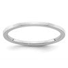 10K White Gold 1.2mm Flat Polished Stackable Band Size 7