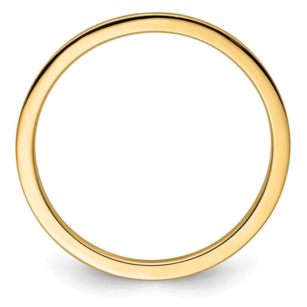 10K Yellow Gold 1.2mm Flat Polished Stackable Band Size 9.5