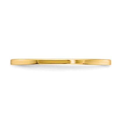 10K Yellow Gold 1.2mm Flat Polished Stackable Band Size 7