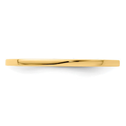 10K Yellow Gold 1.2mm Flat Polished Stackable Band Size 7.5
