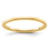 10K Yellow Gold 1.2mm Flat Polished Stackable Band Size 7