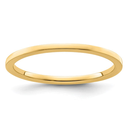 10K Yellow Gold 1.2mm Flat Polished Stackable Band Size 8