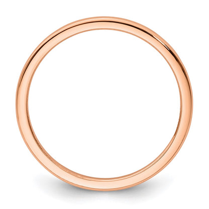 10K Rose Gold 1.2mm Half Round Polished Stackable Band Size 8