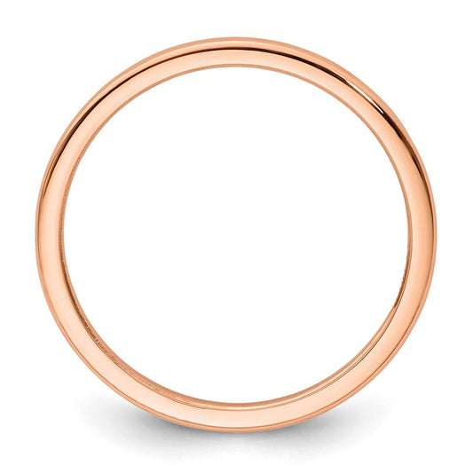 10K Rose Gold 1.2mm Half Round Polished Stackable Band Size 7.5