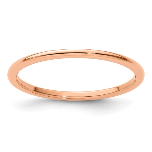 10K Rose Gold 1.2mm Half Round Polished Stackable Band Size 8.5