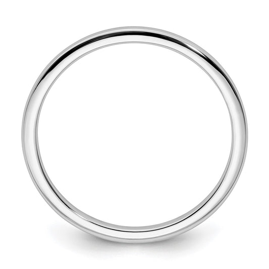 10K White Gold 1.2mm Half Round Polished Stackable Band Size 8.5