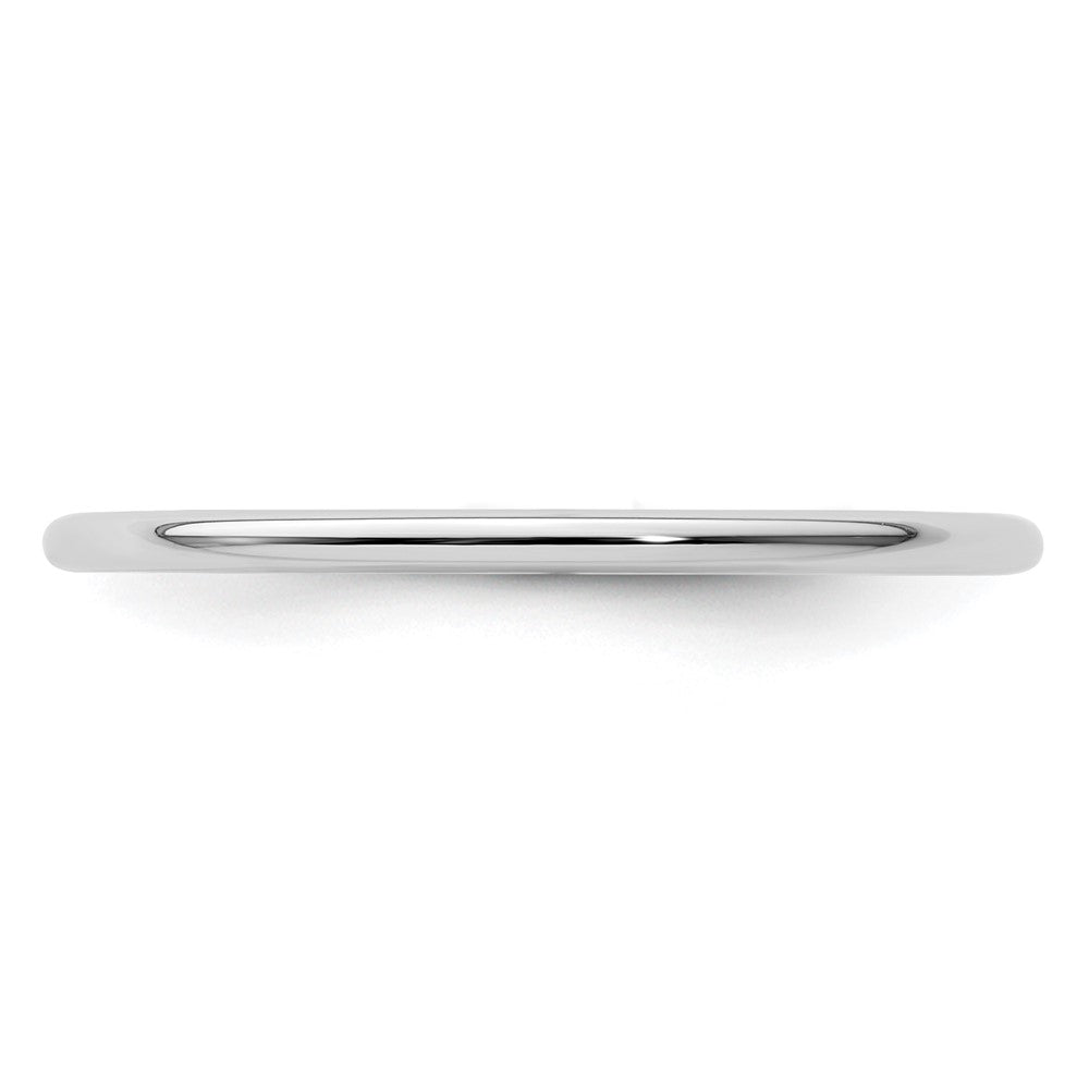10K White Gold 1.2mm Half Round Polished Stackable Band Size 6