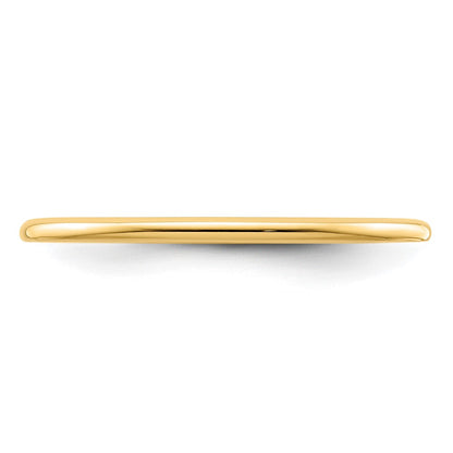 10K Yellow Gold 1.2mm Half Round Polished Stackable Band Size 5.5