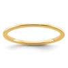 10K Yellow Gold 1.2mm Half Round Polished Stackable Band Size 8