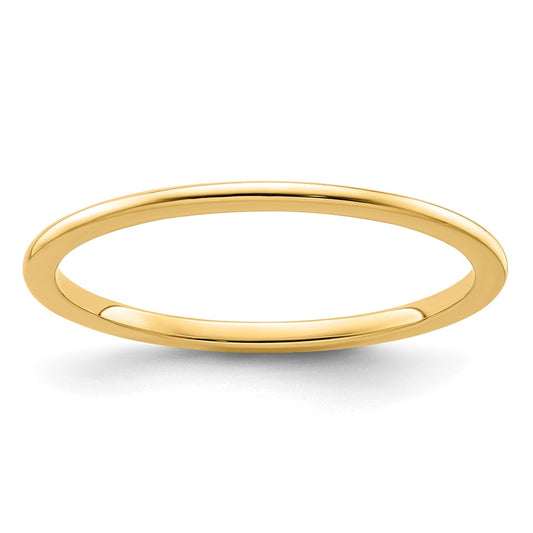 10K Yellow Gold 1.2mm Half Round Polished Stackable Band Size 5.5
