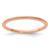 10K Rose Gold 1.2mm Beaded Stackable Band Size 5