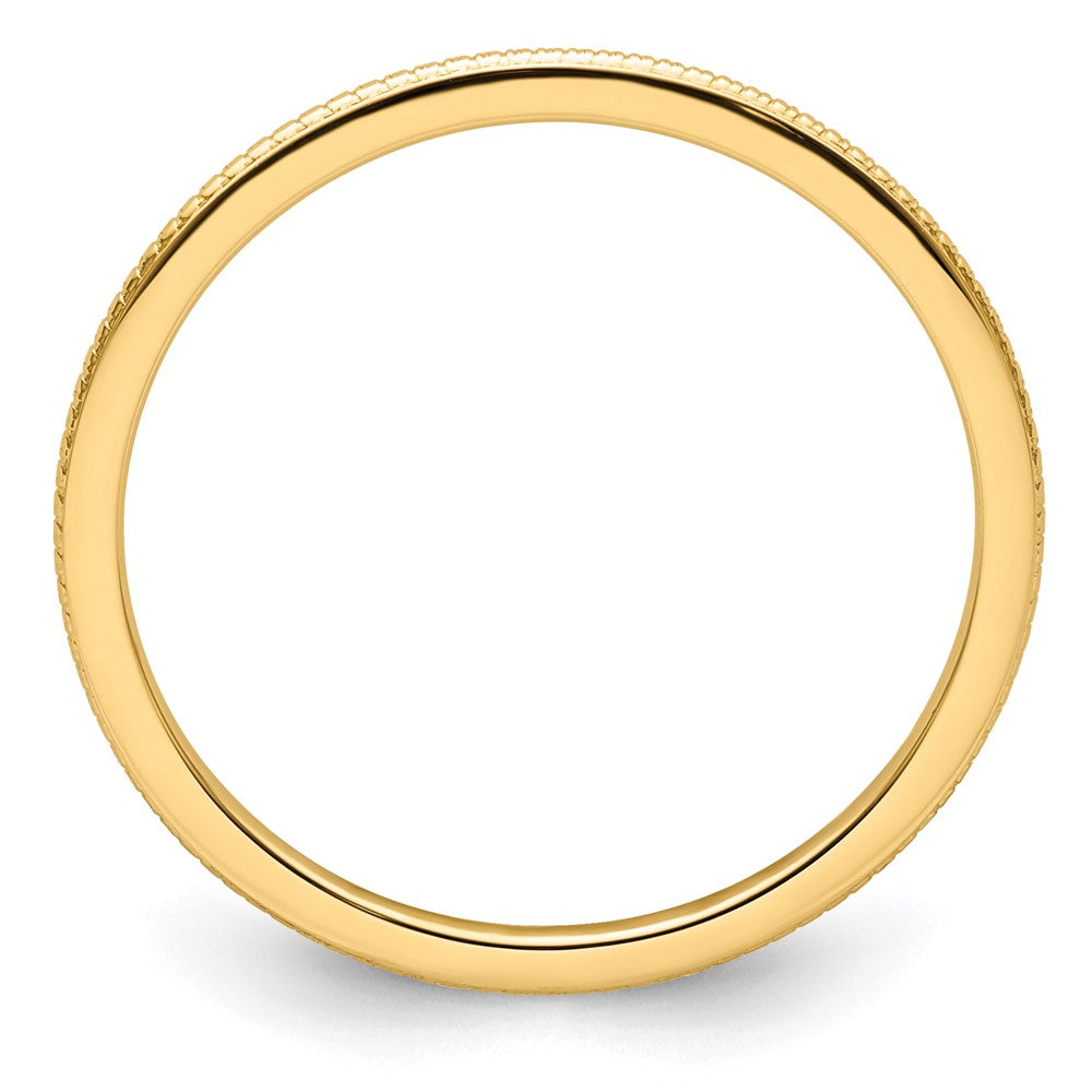 10K Yellow Gold 1.2mm Beaded Stackable Band Size 7