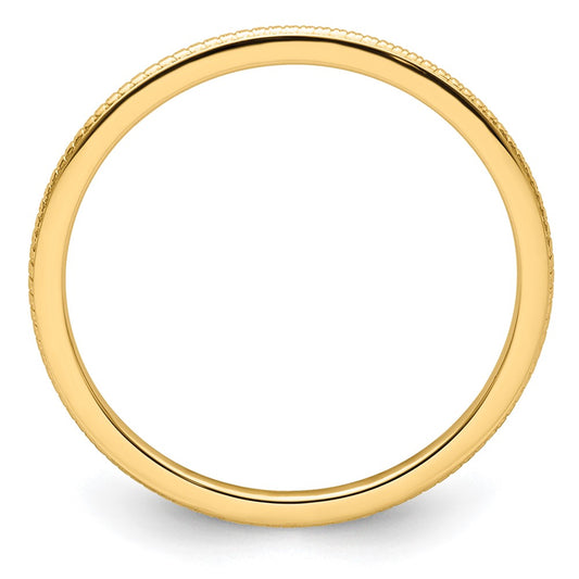 10K Yellow Gold 1.2mm Beaded Stackable Band Size 7.5
