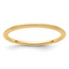 10K Yellow Gold 1.2mm Beaded Stackable Band Size 7