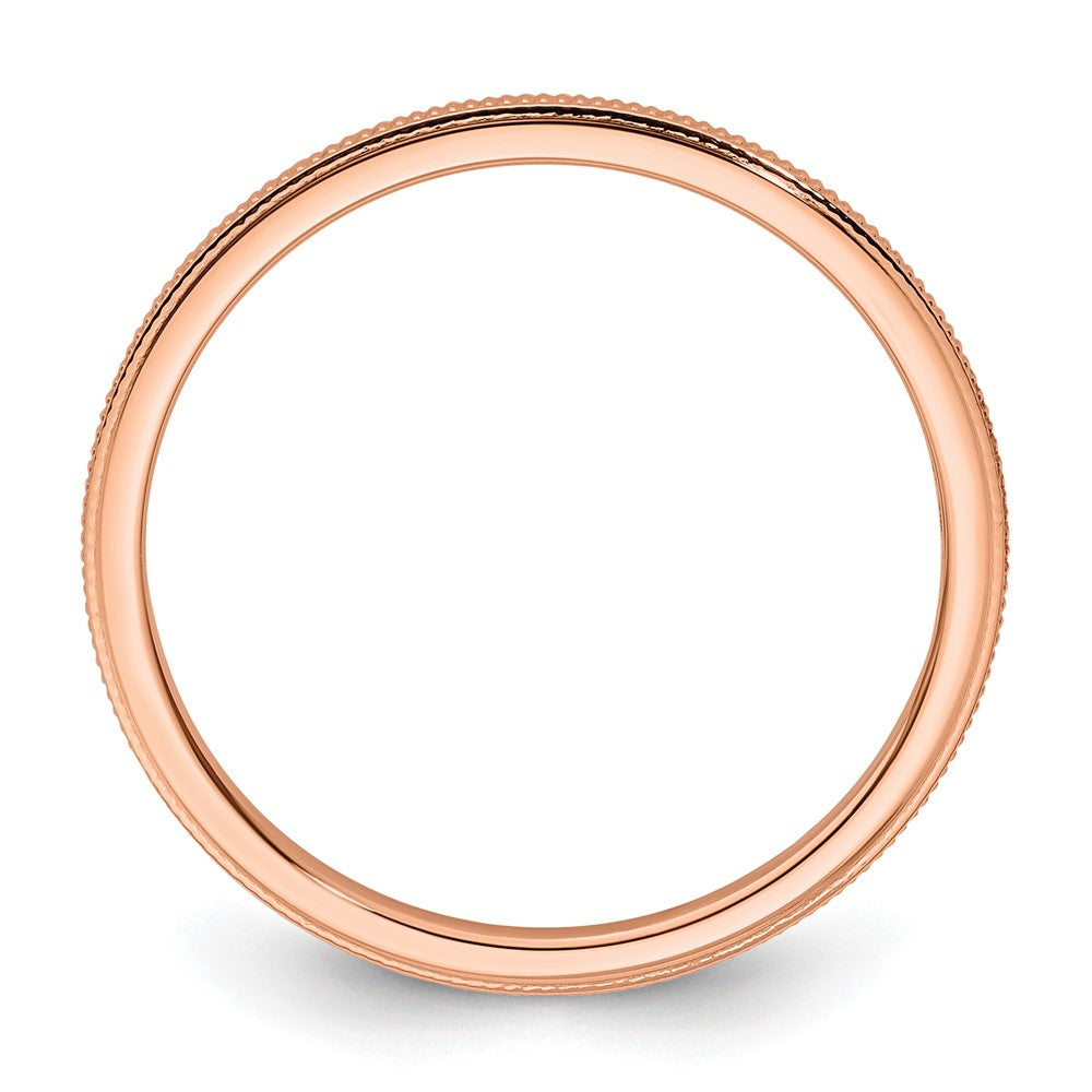 10K Rose Gold 1.2mm Milgrain Stackable Band Size 5