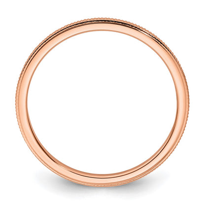 10K Rose Gold 1.2mm Milgrain Stackable Band Size 5