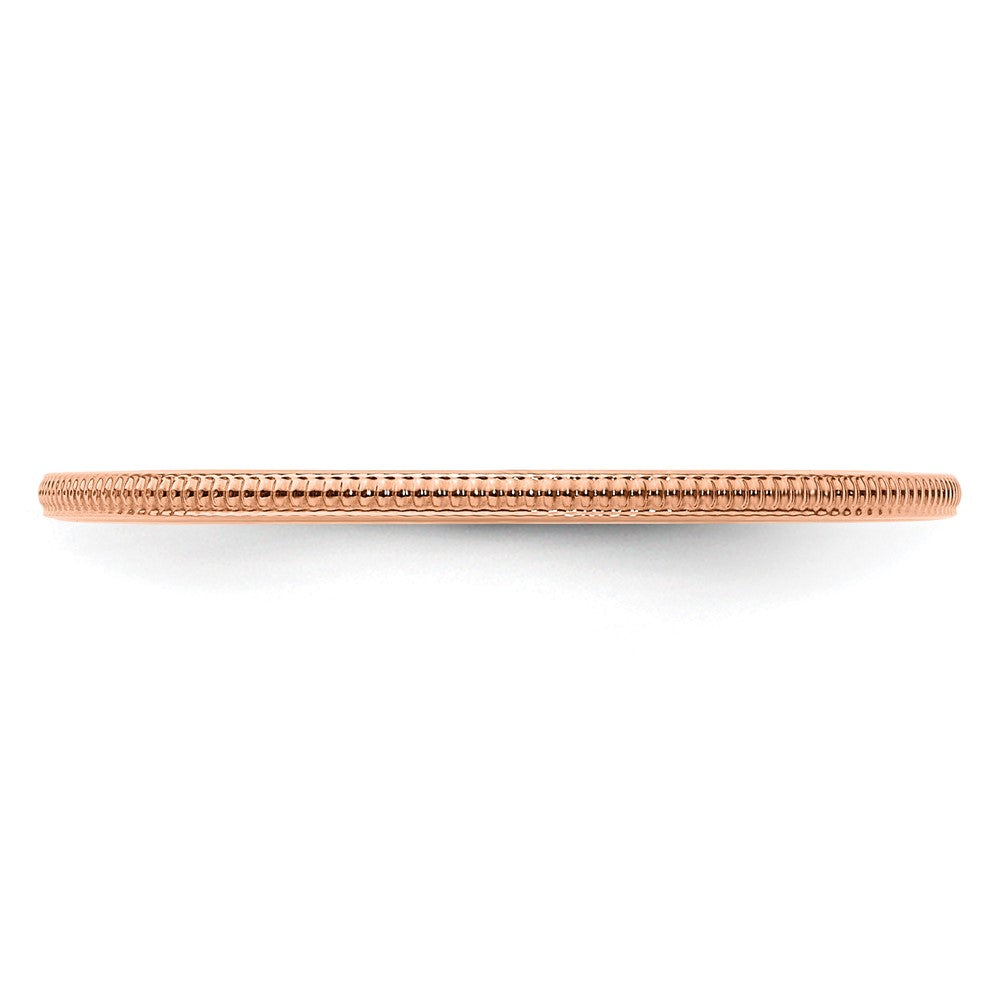 10K Rose Gold 1.2mm Milgrain Stackable Band Size 5