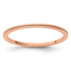 10K Rose Gold 1.2mm Milgrain Stackable Band Size 5