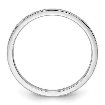 10K White Gold 1.2mm Milgrain Stackable Band Size 5.5