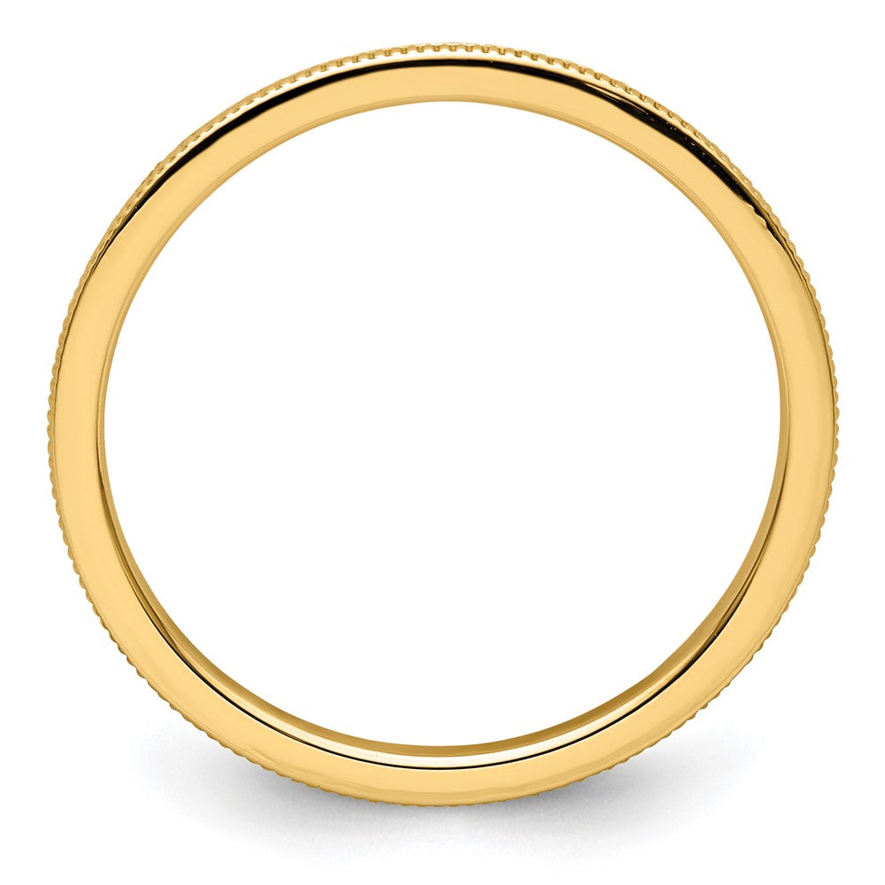 10K Yellow Gold 1.2mm Milgrain Stackable Band Size 6