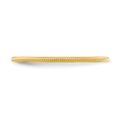 10K Yellow Gold 1.2mm Milgrain Stackable Band Size 8